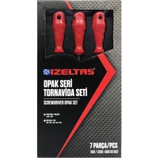 Nacario Izeltaş 4300008107 Rod Seri Tornavidalar, Kırmızı, 7 Li