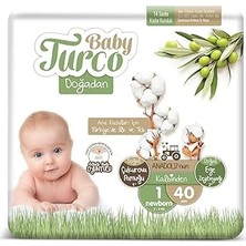 Nacario Baby Turco Doğadan 1 Beden Newborn Bebek Bezi (1 x 40 Adet)
