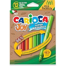 Nacario Carioca Eco Famıly Joy Süper Yıkanabilir Keçeli Boya Kalemi 12'li