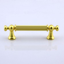 Nacario Selçuklu Kulp 96 mm 9.6 cm Mat Gold Altın Mobilya Mutfak Çekmece Dolap Dolabı Kulbu Kulpu Kulpları