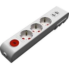 Nacario Mutlusan Ri-Tech Üçlü USB Anahtar Topraklı Grup Priz, Çocuk Korumalı, Klemensli, Beyaz