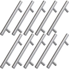 Nacario 10 Adet Pürüzsüz Inox Metal Kulp 128 mm Mobilya Mutfak Çekmece Dolap Dolabı Kulbu Kulpu Kulpları
