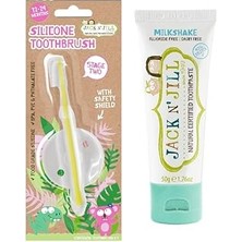 Nacario Jack N' Jıll Jack N Jill Doğal Diş Bakım Seti (Silikon Diş Fırçası + Milkshake Aromalı Macun 50G)