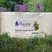 Nacario Rainlife Premium Fotoselli Kağıt Havlu, Çiçek Desenli, Beyaz, Iso 9001 Sertifikalı