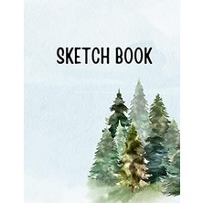 Nacario Soft Blue And Green Watercolor Natural Sketch Book: 8.5"X11" , 100 Sheets , White