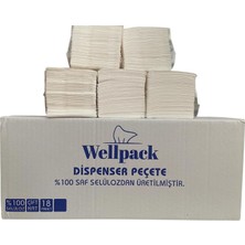 Nacario Wellpack Dispenser Masa Üstü Peçetelik IÇIN,%100 Saf Selüloz, 18 Paket, Çift Katlı