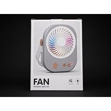 Nacario Aksu Mini Şarjlı Masaüstü Fan – Rgb Işıklı ve Ayaklı Tasarım Çantada Taşımaya Uygun (Karma Renk)