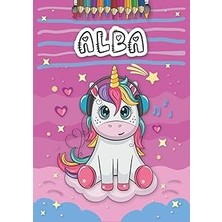 Nacario Alba: Personalized Coloring Book For Alba | Theme: Unicorn | Birthday Gift For Girl, Daughter ... | Ages: 4-8 | 25 Unicorn Designs With Name Alba, Large Size A4 (Ca. 8.5 x 11 Inches)
