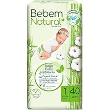 Nacario Bebem Natural 1 Beden Yenidoğan Bebek Bezi (1 x 40 Adet)
