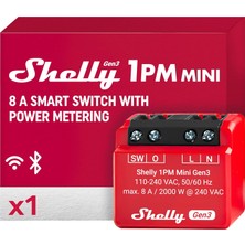 Nacario Shelly 1pm Mini Gen3 | Wlan Akıllı Röle Şalteri | 1 Kanal 8A | Akım Ölçümü | Sıva Altı Işık Şalteri | Alexa ve Google Home | Ev Otomasyonu | Ios Android Uygulaması | Hub Gerektirmez