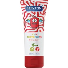 Nacario Babyton Doğal Çilekli 2 Yaş ve Üzeri Florürlü Diş Macunu 75 ml