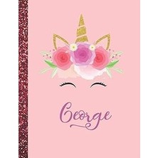 Nacario George: George Marble Size Unicorn Sketchbook Personalized White Paper For Girls And Kids To Drawing And Sketching Doodle Taking Note Size 8.5 x 11