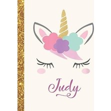 Nacario Judy: Judy Unicorn Personalized Black Paper Sketchbook For Girls And Kids To Drawing And Sketching Doodle Taking Note Marble Size 8.5 x 11