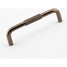 Nacario Tırtıklı Bronz Metal Kulp 128 mm 12.8 cm Mobilya Çekmece Dolap Dolabı Modern Kapak Kulpları