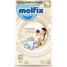 Nacario Molfix Pure&soft Ultra Avantaj Paketi Extra Large 6 Beden Bebek Bezi (1 x 54 Adet)