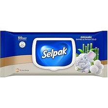 Nacario Selpak Organik Bambu ve Pamuk Islak Mendil 1X50