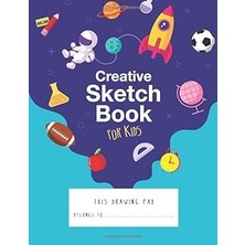 Nacario Creative & Design Sketch Book For Kids : Large Blank Paper For Drawing - 120 Pages ( 8.5"X11") Journal , Cartoon , Doodling Or Sketching , Space Galaxy.