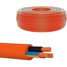 Nacario %100 Bakır Çok Telli 3x2.5 mm 100 Metre Elektrik Kablosu Turuncu Elektrikli Araç Şarj Uygun Uyumlu