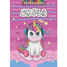 Nacario Skyla: Personalized Coloring Book For Skyla | Theme: Unicorn | Birthday Gift For Girl, Daughter ... | Ages: 4-8 | 25 Unicorn Designs With Name Skyla, Large Size A4 (Ca. 8.5 x 11 Inches)