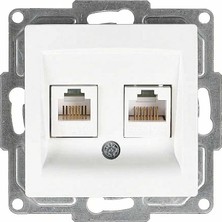 Nacario Visage Data + Nümeris Telefon Prizi (RJ45 CAT5E + Cat3), Beyaz (Mekanizma + Tuşkapak)