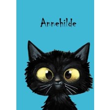 Nacario Annehilde: Personalisiertes Notizbuch, Dın A5, 80 Blanko Seiten Mit Kleiner Katze Auf Jeder Rechten Unteren Seite. Durch Vornamen Auf Dem Cover, Eine ... Coverfinish. Über 2500 Namen Bereits Verf