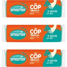 Nacario Smarter 3 Lü Büyük Boy Çöp Torbası Poşeti 65X80CM