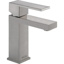 Nacario Delta Faucet Modern Tek Delikli Banyo Musluğu Fırçalanmış Nikel, Tek Kollu Banyo Musluğu, Gider Montajı, Paslanmaz Çelik 567LF-SSPP