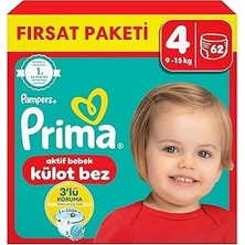 Nacario Prima Külot Bebek Bezi 4 Beden 62 Adet Maxi Fırsat Paketi