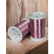 Nacario Gürbüz Filografi 0.30 MM(100GR-150M) Bakır Üstü Gümüş Kaplı Pudra Pembe Renkli Filografi Teli