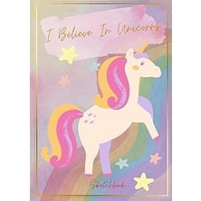 Nacario Sketchbook With Unicorn And Rainbowl: Sketcher, Notebook – For School, Class And Home, 100 Large Blank Pages