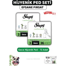 Nacario Sleepy Natural Ultra Hassas Hijyenik Ped Gece 72 Adet Ped ve Rosıe Gün Boyu Konfor Sağlar