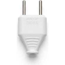 Nacario Depa L Tipi Beyaz Fiş Erkek – 5 Adet Ekonomik Paket – Kablosuz Monofaze Topraksız Fiş – Pratik Montajlı Elektrik Fişi (5’li Set)