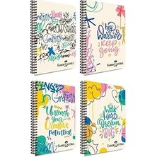 Nacario Faber-Castell Grafiti Desenli Spiralli Defter, A4, 80 Yaprak, 70G Kağıt, Çizgili, Dayanıklı Kapak, Kolay Açılan Spiral Cilt, Asorti Renkler