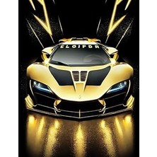 Nacario Sketch Book – Golden Car - 8,5X11 Inches - 120 Pages – Unlined Sheets – For Drawing, Writing, Painting, Sketching And Doodling