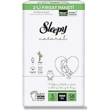 Nacario Sleepy Natural 2'li Fırsat Paketi Külot Bez 5 Numara Junior 58 Adet