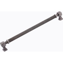 Nacario Talas Antik Gümüş 256 mm Tırtıklı Metal Kulp Kapak Kulpu Dayanıklı Kulpları Mobilya Çekmece Dolap