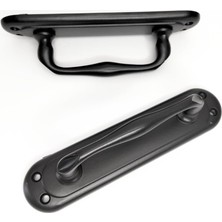 Nacario Kumru Sürgü Kapı Kolu, Kıvrık Çekme Kol, Mat Siyah, 16.3 cm x 3.7 Cm, 2 Adet (Çağdaş, Mat Siyah, 16.3)
