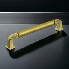 Nacario Alfa Metal Mat Gold Altın Kulp 128 mm Mobilya Çekmece Mutfak Dolabı Dolap Kapak Kulpları Kulb Kulpu