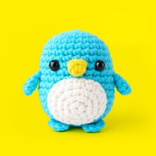Nacario The Gookie Başlangıç Amigurumi Seti, Pedro Penguen Örgü Oyuncak, Tığ Işi El Yapımı Kit, Mavi ve Beyaz Iplikli, Video Eğitimli