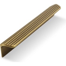 Nacario Olifka Çizgili Antik Sarı Çekmece Kulp 224 mm Modern Lüks Mobilya Dolap Çekmece Kulbu Metal