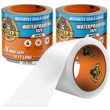 Nacario Gorilla Suya Dayanıklı Yama ve Sızdırmazlık Bandı, Beyaz Bant, 10 cm x 25,2 cm (2’li Paket) - Sızıntılar ve Onarımlar Için Kalıcı Hava Koşullarına Dayanıklı Sızdırmazlık