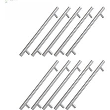 Nacario 10 Adet Rosemary Inox Metal Kulp 192 mm (19.2 Cm) Mobilya Mutfak Çekmece Dolap Kapak Kulpu Kulbu