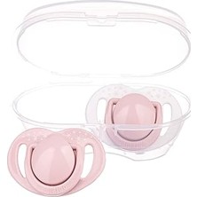 Nacario Mamajoo Sterilizasyon & Saklama Kutulu Powder Pink Desenli Ikili Ortodontik Emzik / 12 Ay+