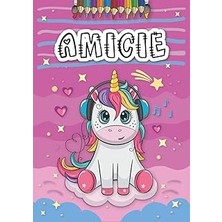 Nacario Amicie: Livre De Coloriage Personnalisé Pour Amicie | Licorne | Cadeau D'anniversaire Pour Fille ... | 4 À 8 Ans | 25 Motifs De Licorne Avec Le Prénom ... Format A4 (21 x 29.7 Cm) (French Edition)