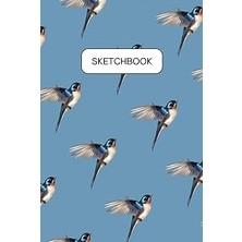 Nacario Graceful Soar Sketchbook - Swallow Sketchpad - Hardcover - Plain / Blank Pages