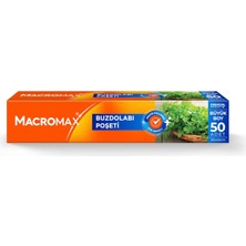 Nacario Macro Max Buzdolabı Poşeti Büyük Boy 50 Adet (30X45 Cm), Geniş Hacimli Saklama ve Dondurucu Poşeti