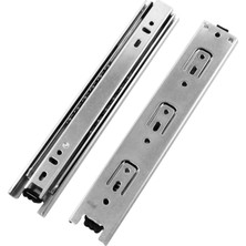 Nacario BADEM10 Bilyalı Dolap Çekmece Rayı Metal En 4.3 cm Uzunluk 50 cm Gardrop Mutfak Dolabı