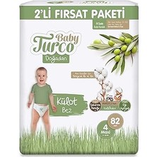 Nacario Baby Turco Doğadan 2'li Fırsat Paketi Külot Bez 4 Numara Maxi 82 Adet