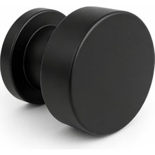 Nacario Özen Zamak (1 Adet) Round Kapı Tokmağı Lüks Metal Mat Siyah Kapı Topuzu Kolu Vidalı Tokmak