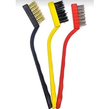 Nacario 3’lü Tel Fırça Seti 18 Cm, Pirinç, Çelik ve Naylon Fırça, Pas, Kir ve Boya Temizleme Için Profesyonel Set